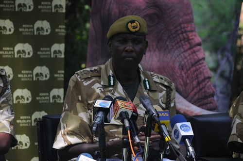KWS Ag. Director General, Mr. William Kiprono issues a statement on status of wildlife conservation in Kenya during a press conference at KWS headquarters in Nairobi